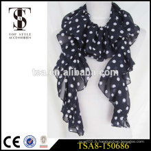 Prix ​​d&#39;usine polka dots 100 écharpe en polyester mode femme srpring foulards